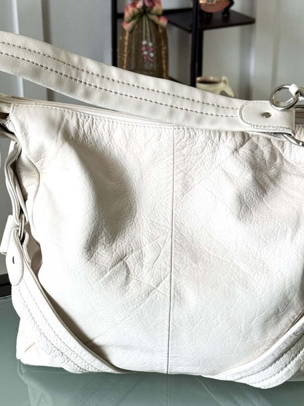 ANNA shoulder bag White genuine leather tote
